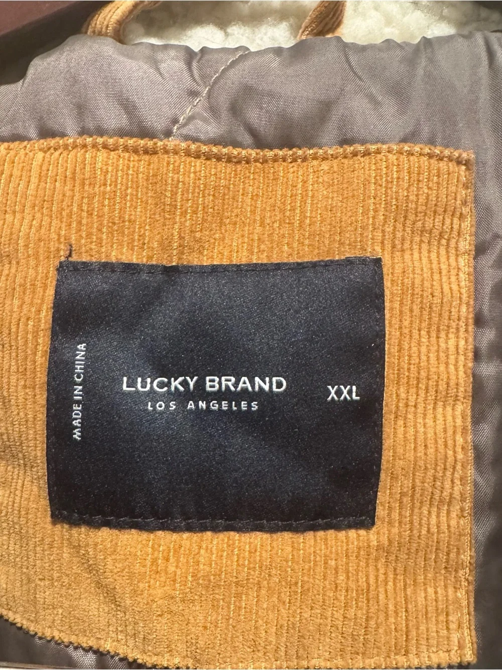 Men's Brown Sherpa-Lined Corduroy Jacket - Picture 3 of 4